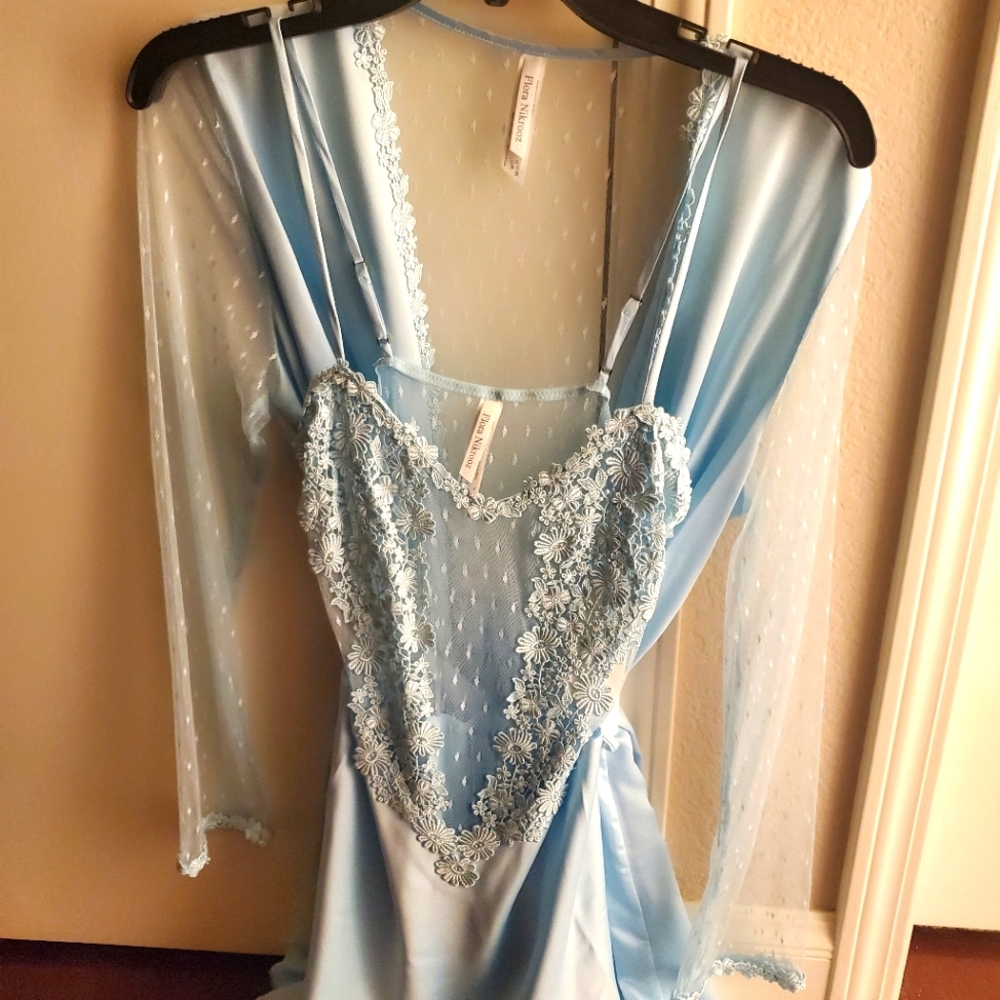 Flora Nikrooz. Size: Small. Light Blue Robe and night gown.